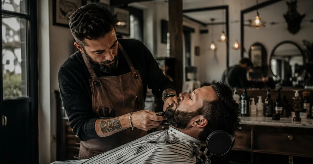 Client qui réserve une coupe sur le site d'un salon de coiffure barbier depuis son téléphone, sans passer par une plateforme