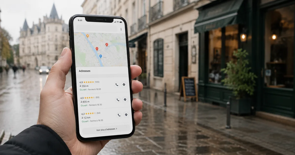 Résultats Google sur mobile pour une recherche locale en Loire-Atlantique